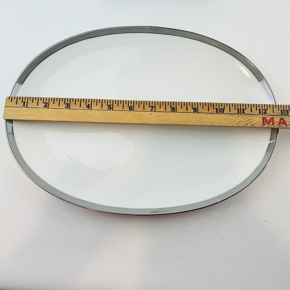 Vintage Thomas Germany‎ 13" Platter Gray Platinum Band & Trim THO194 - Picture 6 of 6